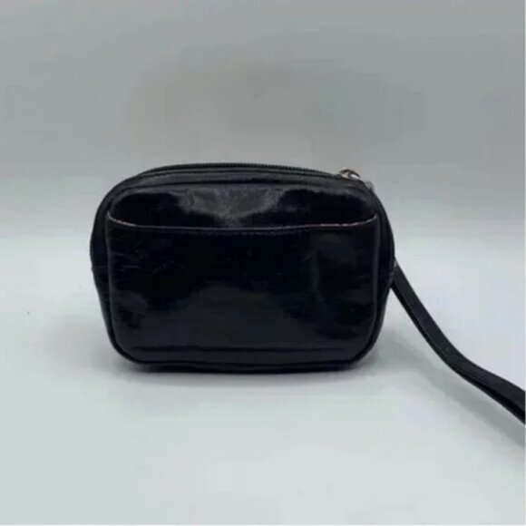 Hobo International Ruched Black Leather Wristlet with Zipper Closure - Picture 9 of 9